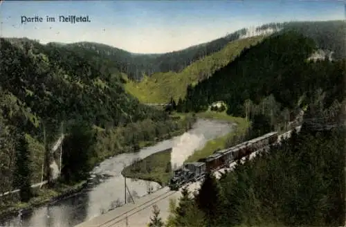 Ak Hirschfelde Zittau in Sachsen, Neissetal, Eisenbahn