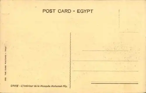 Ak Kairo Ägypten, Das Innere der Moschee von Mohamed Aly