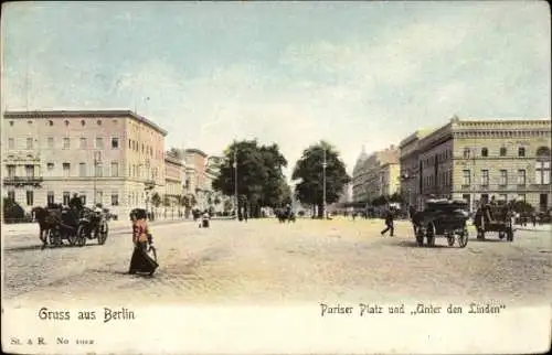 Ak Berlin Mitte, Unter den Linden, Pariser Platz