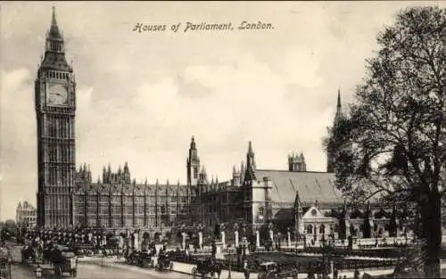 Ak City of Westminster, London, England, Häuser des Parlaments