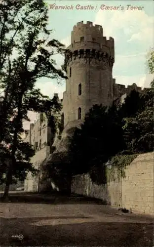 Ak Warwick Warwickshire England, Warwick Castle, Caesars Turm