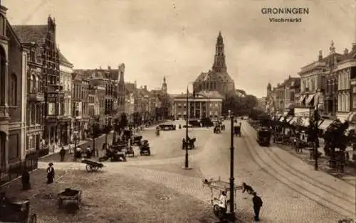 Ak Groningen Niederlande, Vischmarkt