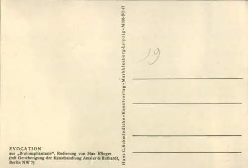 Künstler Ak Klinger, Max, Evocation, Brahmsphantasie