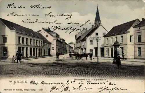 Ak Viersen in Nordrhein Westfalen, Neumarkt und Hauptstraße, Lithorgraphische Anstalt Buchhandlung