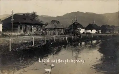 Foto Ak Leordina Rumänien, Hauptstraße