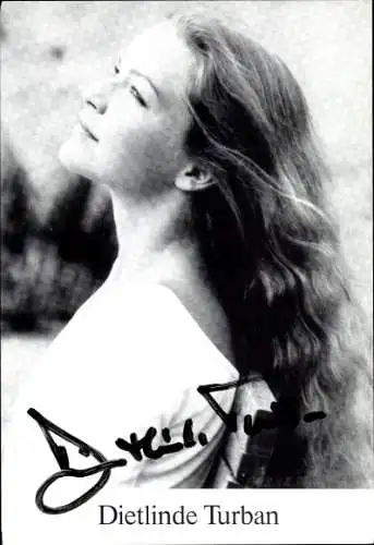 Ak Schauspielerin Dietlinde Turban, Portrait, Autogramm