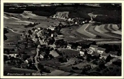 Ak Braunshausen Hallenberg im Sauerland, Fliegeraufnahme