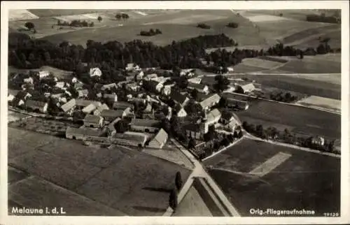 Ak Melaune in der Lausitz, Fliegeraufnahme