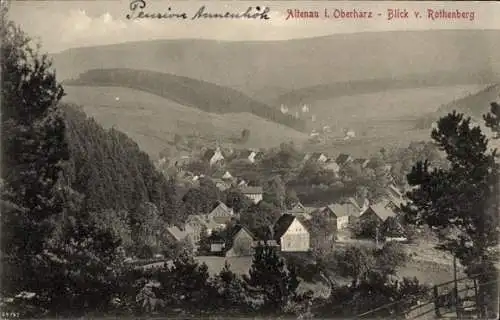 Ak Altenau Clausthal Zellerfeld im Oberharz, Blick vom Rothenberg