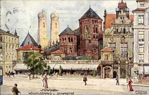 Künstler Ak Wagner, Richard, München Bayern, Synagoge, Künstlerhaus