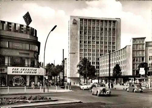 Ak Berlin Charlottenburg, Kurfürstendamm, Allianz Hochhaus, Telefunken, Pan American World Airways