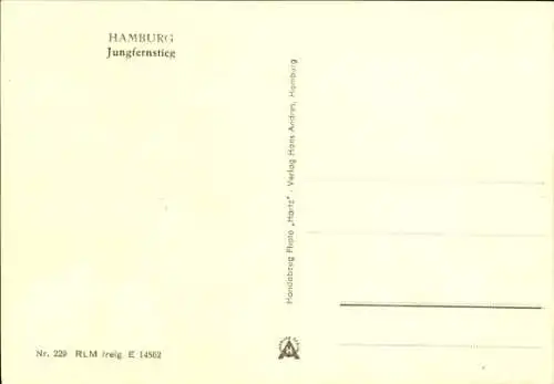 Ak Hamburg Mitte Neustadt, Jungfernstieg, Alsterpavillon, Passanten, Kirche