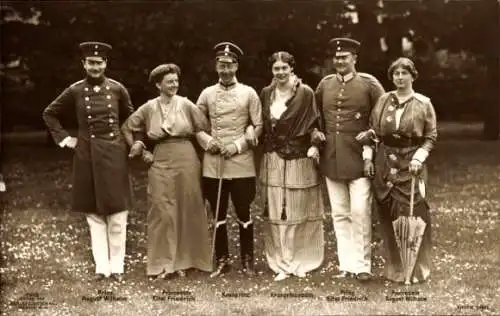 Ak Kronprinz Wilhelm von Preußen, Cecilie, August Wilhelm, Eitel Friedrich, Prinzessinnen