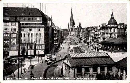 Ak Berlin Charlottenburg, Tauentzienstraße, Kaiser Wilhelm Gedächtniskirche