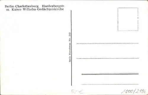 Ak Berlin Charlottenburg, Hardenbergstraße, Kaiser Wilhelm Gedächtniskirche, Wilhelmshallen