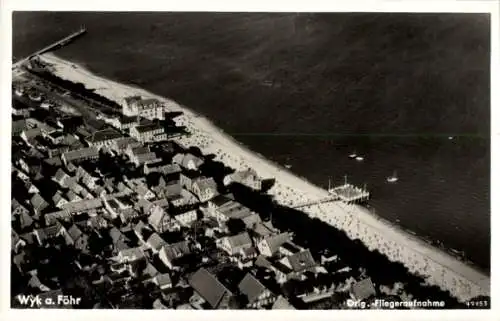 Ak Wyk auf Föhr Nordfriesland, Fliegeraufnahme