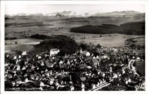 Ak Leutkirch im Allgäu Württemberg, Fliegeraufnahme