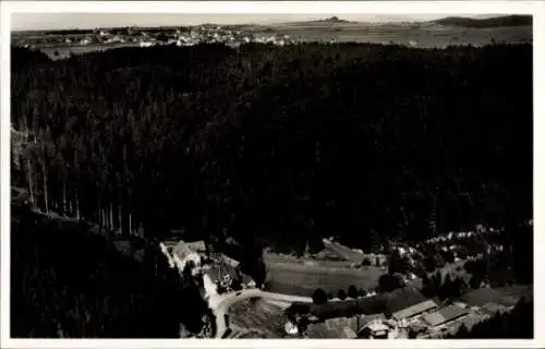 Ak Bonndorf im Schwarzwald, Fliegeraufnahme, Gasthaus und Pension Steinasäge