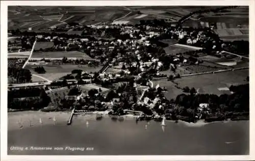 Ak Utting am Ammersee Oberbayern, Fliegeraufnahme