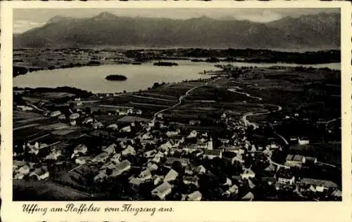 Ak Uffing am Staffelsee Oberbayern, Fliegeraufnahme