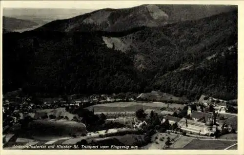 Ak Untermünstertal Münstertal im Schwarzwald, Fliegeraufnahme, Kloster St. Trudport