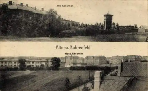 Ak Hamburg Altona Bahrenfeld, Alte und neue Kasernen