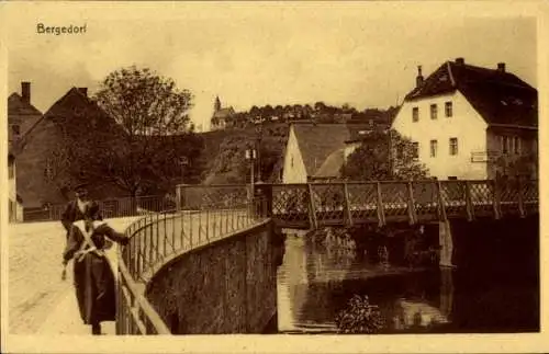 Ak Hamburg Bergedorf, Teilansicht, Brücke