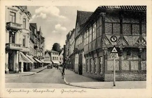 Ak Hamburg Bergedorf, Große Straße, Geschäfte, Straßenschild