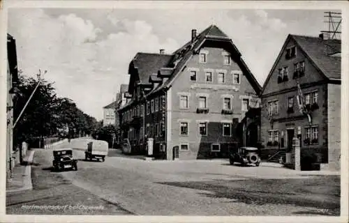 Ak Hartmannsdorf in Sachsen, Straßenpartie, Ratskeller, Hotel, Braugut