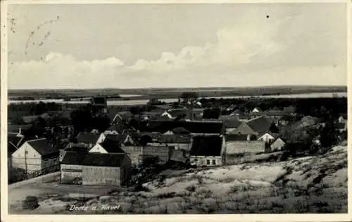 Ak Deetz Groß Kreutz an der Havel, Panorama von der Ortschaft