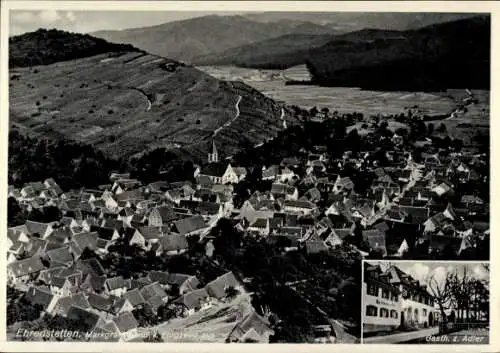 Ak Ehrenstetten Ehrenkirchen im Breisgau, Fliegeraufnahme, Gasth. zum Adler