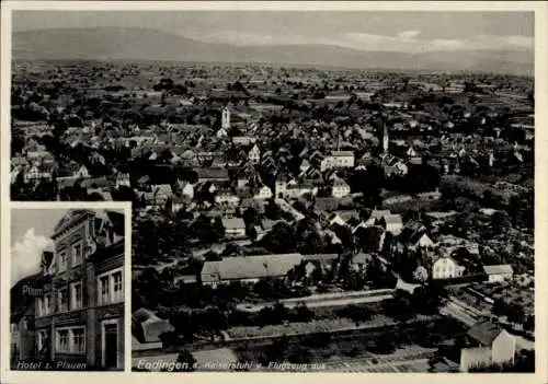 Ak Endingen am Kaiserstuhl, Fliegeraufnahme, Hotel zum Pfauen