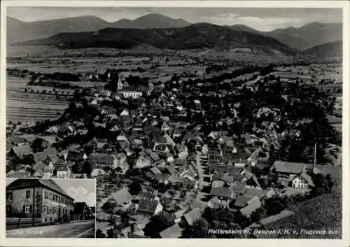 Ak Heitersheim im Schwarzwald, Fliegeraufnahme, Gasth. zur Krone