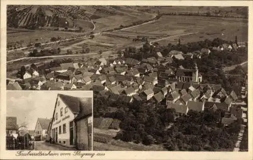 Ak Tauberrettersheim in Unterfranken, Fliegeraufnahme, Teilansicht, Gebäude