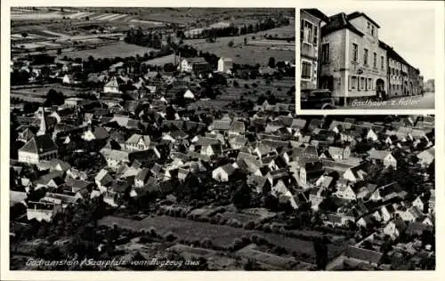 Ak Godramstein Landau in der Pfalz, Fliegeraufnahme, Gasthaus zum Adler, Inh. Ernst Strelly