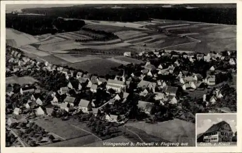 Ak Villingendorf bei Rottweil, Fliegeraufnahme, Gasth. zum Kreuz