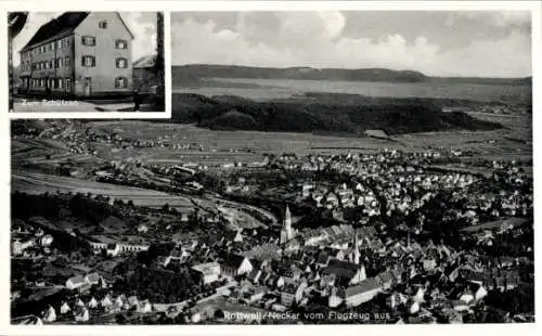 Ak Rottweil am Neckar, Fliegeraufnahme, Gasthaus Zum Schützen