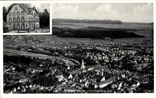 Ak Rottweil am Neckar, Fliegeraufnahme, Bahnhofshotel