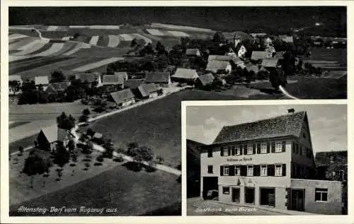 Ak Altensteig im Schwarzwald Württemberg, Fliegeraufnahme, Gasthaus zum Hirsch