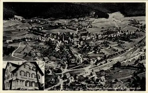 Ak Baiersbronn im Schwarzwald, Fliegeraufnahme, Gasthaus und Bäckerei zum Anker