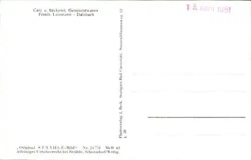 Ak Daisbach Waibstadt in Baden, Fliegeraufnahme, Cafe und Bäckerei Friedr. Leismann