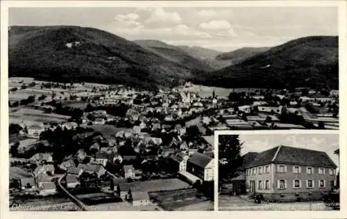 Ak Oberweier Friesenheim im Schwarzwald Baden, Fliegeraufnahme, Gasth. und Metzgerei zum Schlüssel