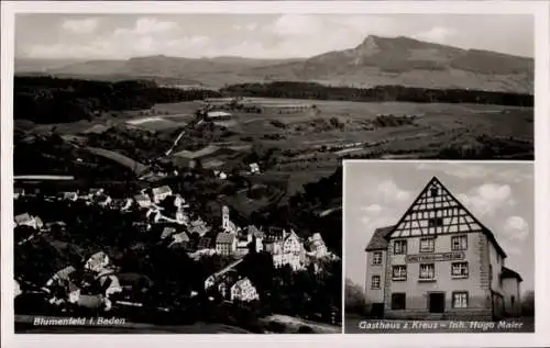 Ak Blumenfeld Tengen in Baden, Fliegeraufnahme, Gasthaus zum Kreuz