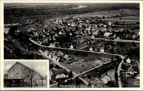 Ak Neuenburg am Rhein Baden, Fliegeraufnahme, Gasth. z. Salm