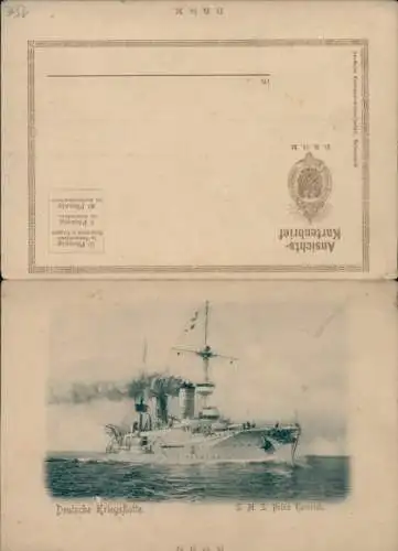 Klapp Ak Deutsches Kriegsschiff, SMS Prinz Heinrich, Kaiserliche Marine