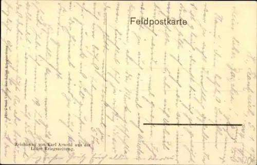 Künstler Ak Arnold, Karl, Die Front Ostende Bagdad, Deutsche Farben, Liller Kriegszeitung, I. WK
