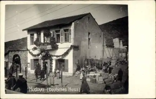 Foto Ak Hudova Mazedonien, Deutsches Haus, 1. WK