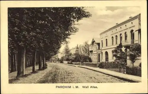 Ak Parchim in Mecklenburg, Wall-Allee