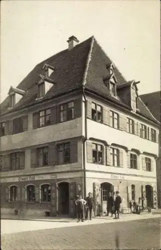 Foto Ak Memmingen in Schwaben, Ofen-Geschäft Eduard Hail, Kramerstraße