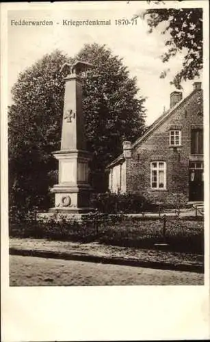 Ak Fedderwarden Kniphausen Wilhelmshaven, Kriegerdenkmal 1870/71